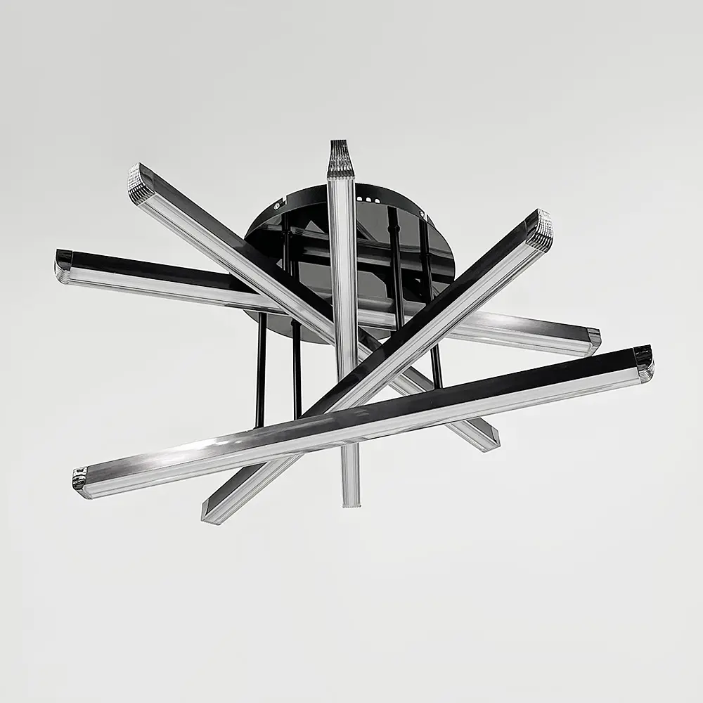 Футуристическая Led люстра в корпусе черный хром Ст. 77018-5 Gray+BK | Line F - фото 5