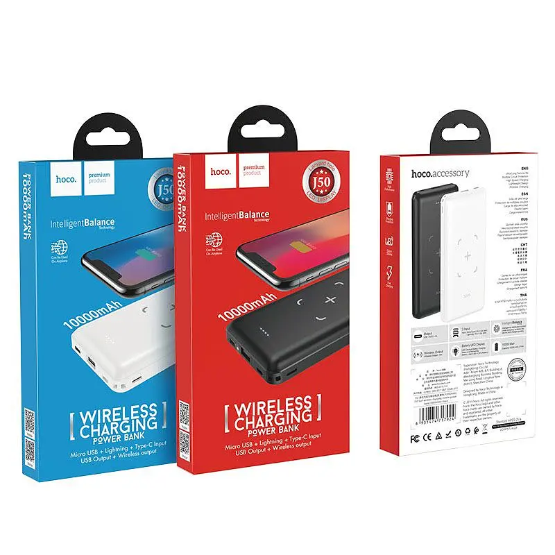 Портативный Аккумулятор Power Bank Hoco J50 Surf 10000 mAh Черный - фото 3