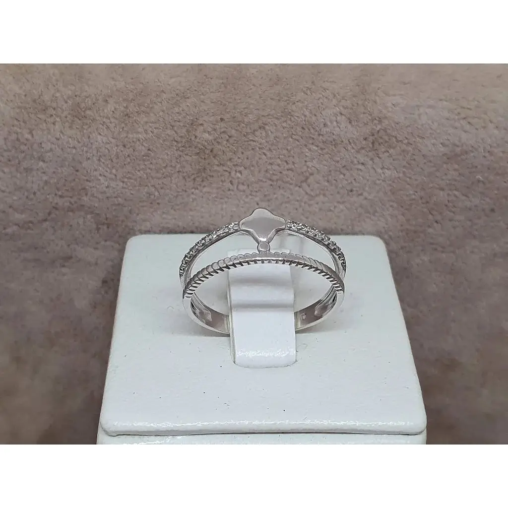 Срібне кільце Агні ЗЕНІТ з фіанітами. 1220/1Р-CZ 17 - фото 3