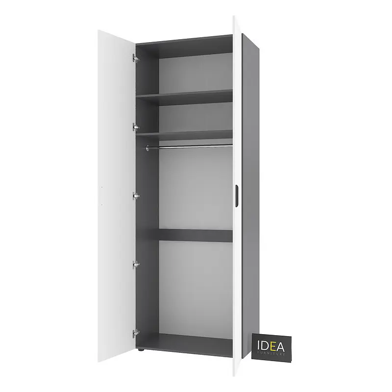 Шафа для одягу з однією штангою С-8.3 Антрацит/Білий Idea - фото 4