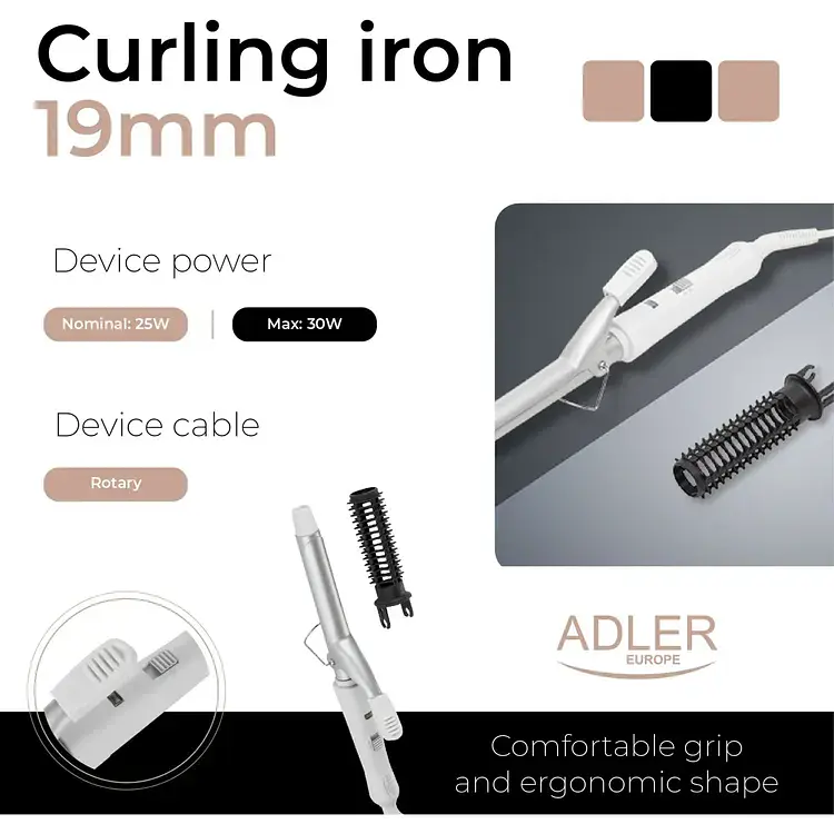 Плойка Adler AD 2105 с керамическим покрытием 19 мм быстрый нагрев - фото 6