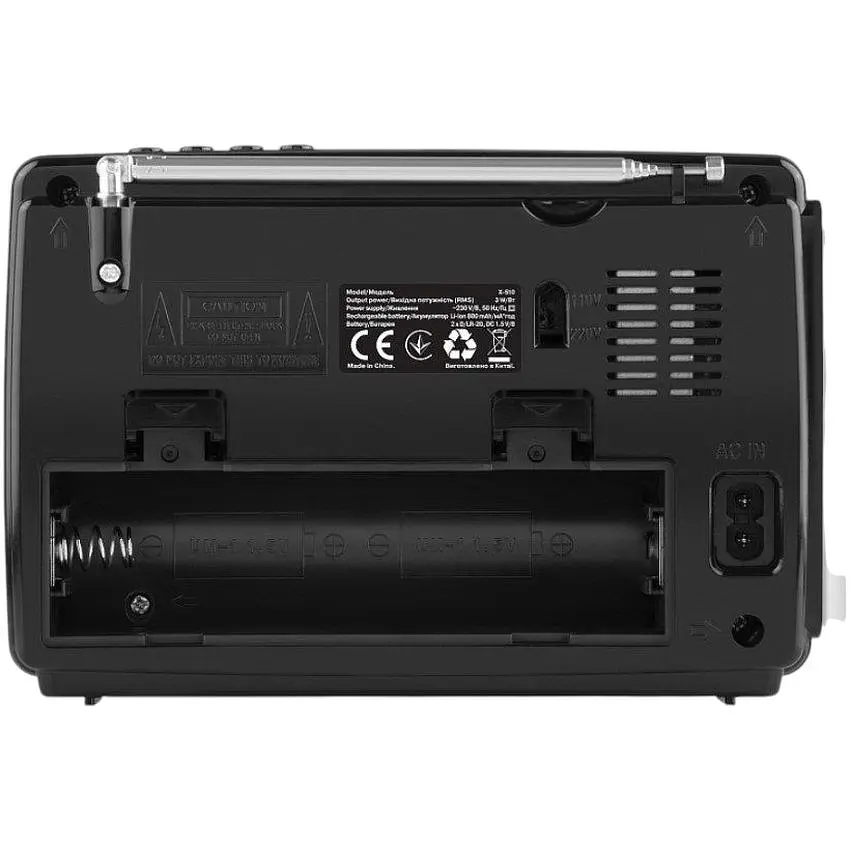 Радиоприемник портативный REAL-EL X510 Black с фонариком - фото 6