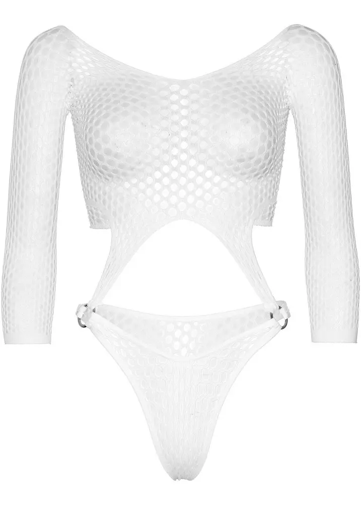 Боди Leg Avenue Top bodysuit with thong back White - фото 3
