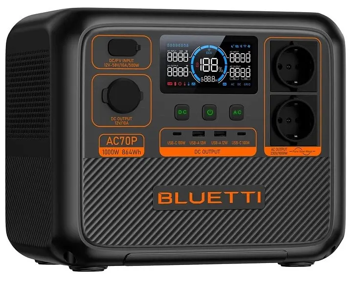 Зарядна станція Bluetti AC70P 864Wh 1000W - фото 2