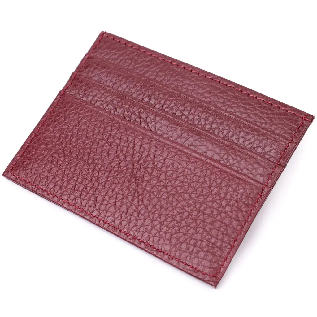 Практичний кард-кейс із натуральної шкіри ST Leather 22446 бордовий - фото 2