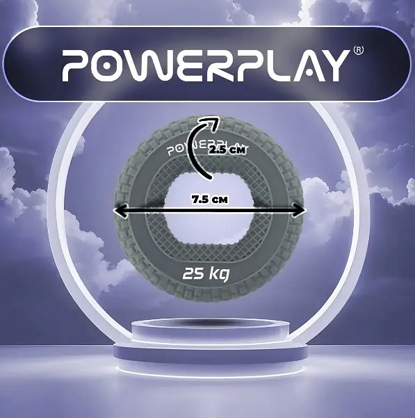Эспандер кистевой PowerPlay силиконовый PP-4333 Hand Grip Large 25 кг Серый (PP_4333_Grey_25kg) - фото 5