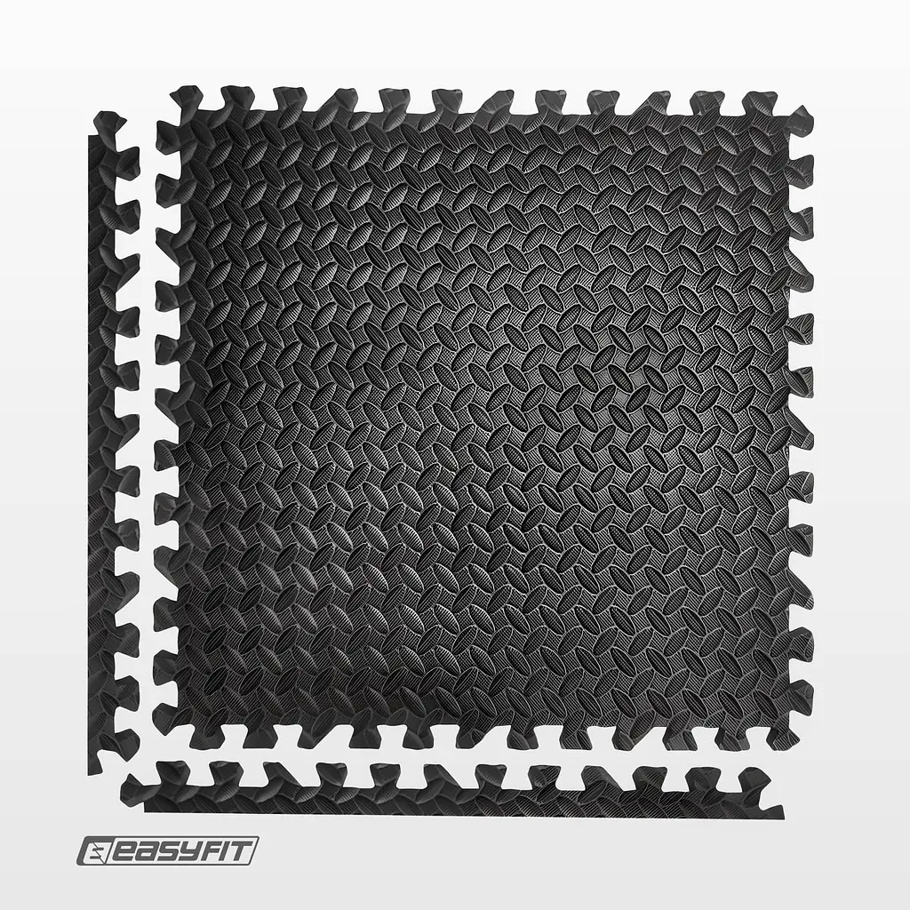 Татамі мат EasyFit SwallowTail 4 шт (60х60х1 см) пазл хвіст ластівки з бортиком - фото 3