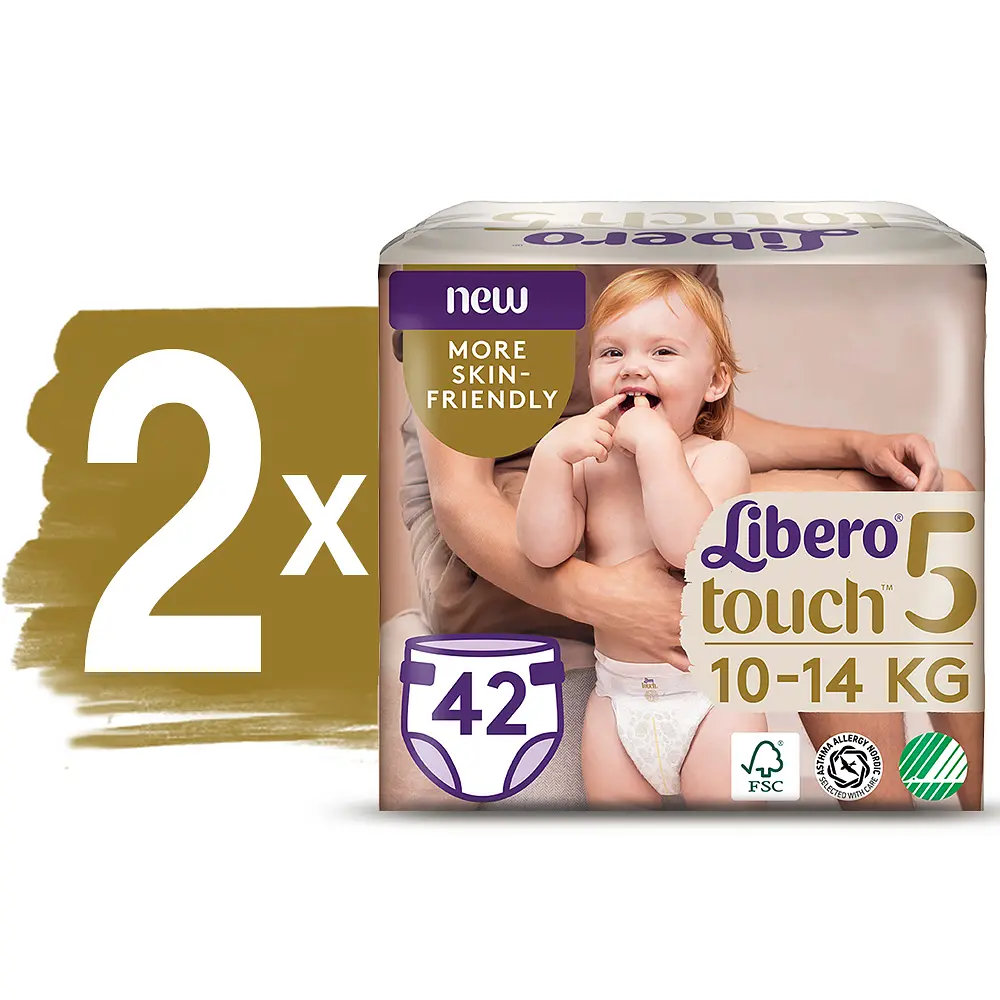 Набір підгузків Libero Touch 5 (10-14 кг), 84 шт. (2 уп. по 42 шт.) - фото 2
