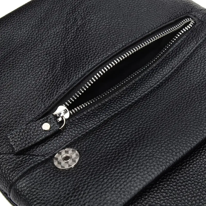 Чоловіча сумка Borsa Leather k10013-black 28х26х5 см Чорний - фото 7