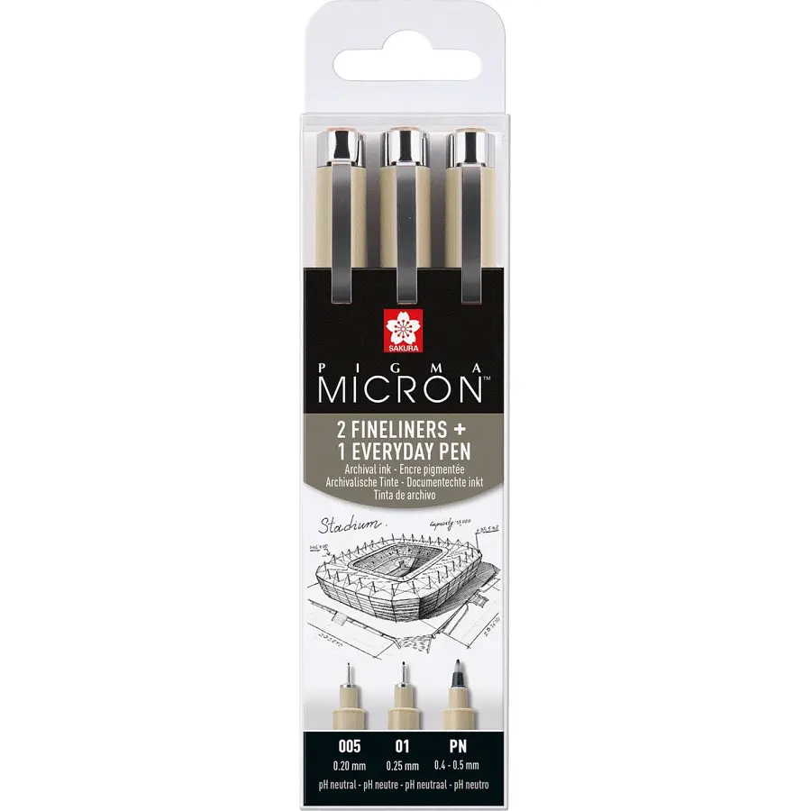 Набір лінерів Sakura PIGMA MICRON URBAN 3 шт.