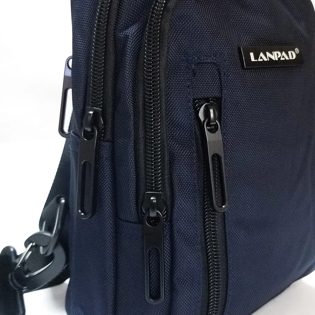 Сумка через плече Lanpad 17х27х9 см нейлонова з переставним ременем Синій - фото 6