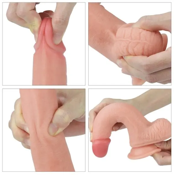 Фалоімітатор - Dual-Layered Silicone Cock 8" Flesh #2 - фото 4