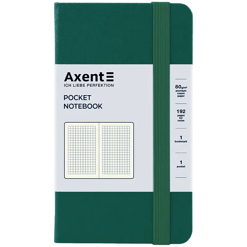 Книга записная Axent Partner в клетку 95x195 мм 96 листов зеленый лес (8301-61-A) - фото 5