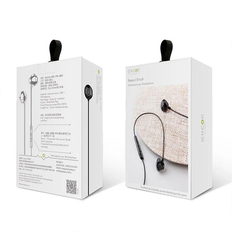 Провідні навушники Baseus Premium Enock H06 lateral in-ear, 3.5mm, 1.2m, Black, NGH06-01 - фото 8