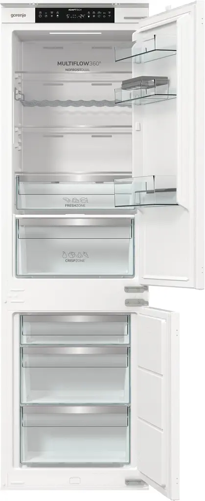 Холодильник Gorenje вбудований з нижн. мороз., 177x69x55см, 2 двері, 252 (76) л, А +, NF +, Зона св-ті, Диспл, Wi-Fi, Білі - фото 2
