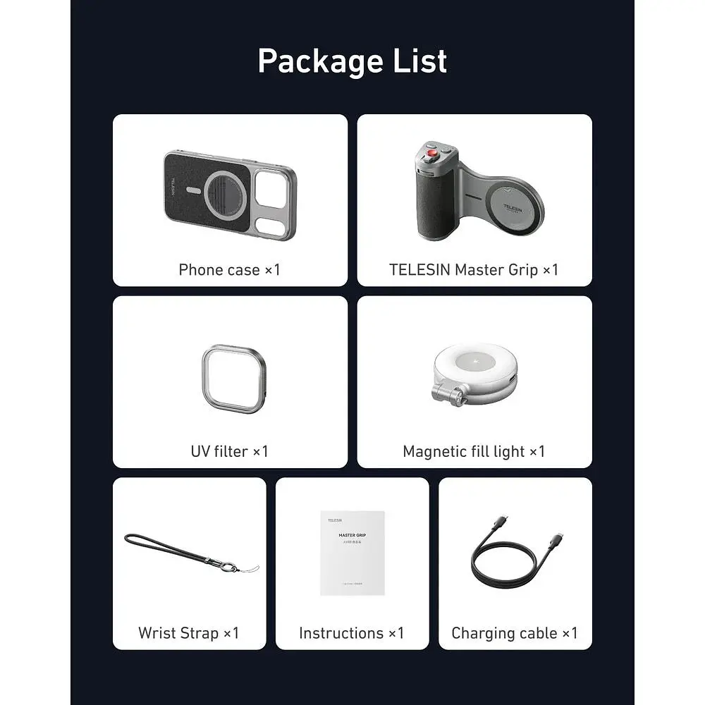 Тримач із зарядкою Telesin Master Grip Creator Combo для iPhone 17 Pro Max (P5-MCS-25-TIP) [159812] - фото 8