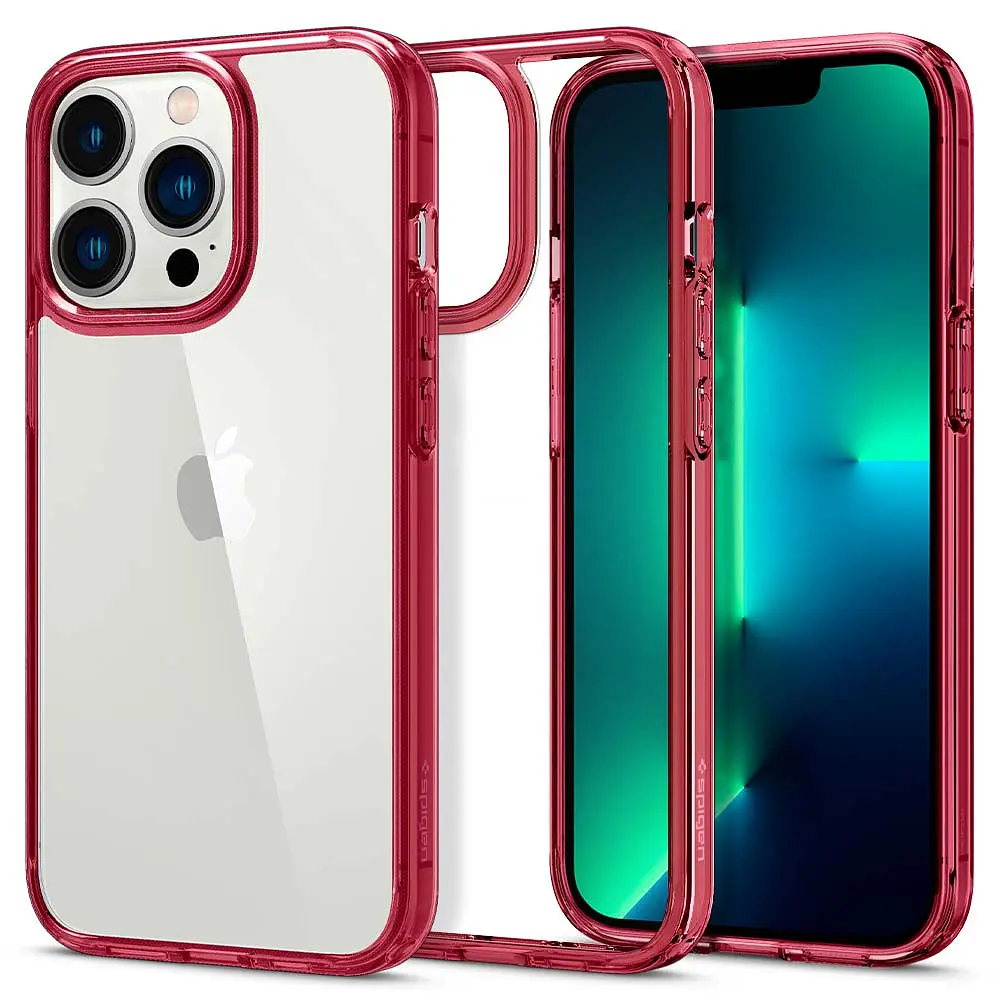 Оригінальний протиударний чохол для iPhone 13 Pro (6.1") Spigen Ultra Hybrid Red Crystal (ACS03263) - фото 8