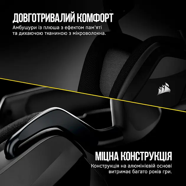 Навушники Corsair бездротові ігрова гарнітура Void RGB Elite Wireless Carbon (CA-9011201) - фото 8