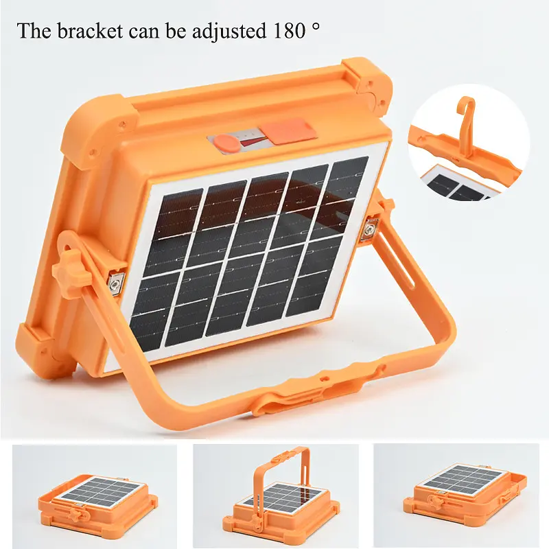 Акумуляторний прожектор із сонячною панеллю 100W / Світлодіодний Solar LED ліхтар 2400mAh - фото 2