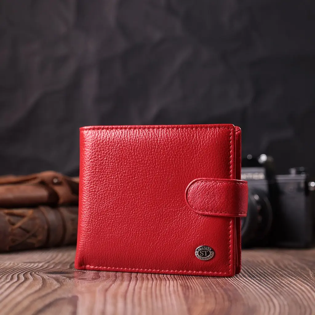 Жіночий трендовий гаманець із натуральної шкіри ST Leather 22555 червоний - фото 7
