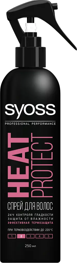 Термозахисний спрей для укладки волосся Syoss Heat Protect Фіксація 2, 250 мл - фото 4