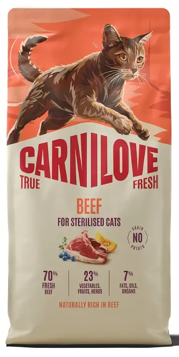 Сухий беззерновий корм Carnilove True Fresh Beef Sterilised для стерилізованих котів яловичина 6 кг