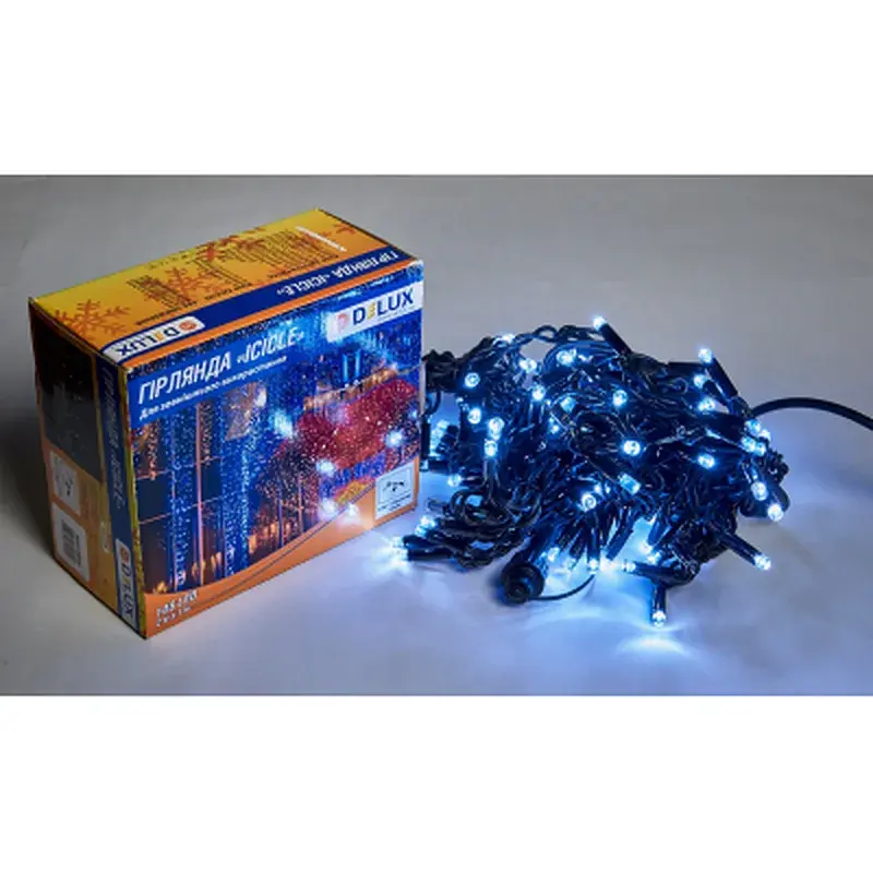 Гірлянда Delux ICICLE flash 108LED 2 х 1 м білий / чорний IP44 EN (90012940) - фото 2