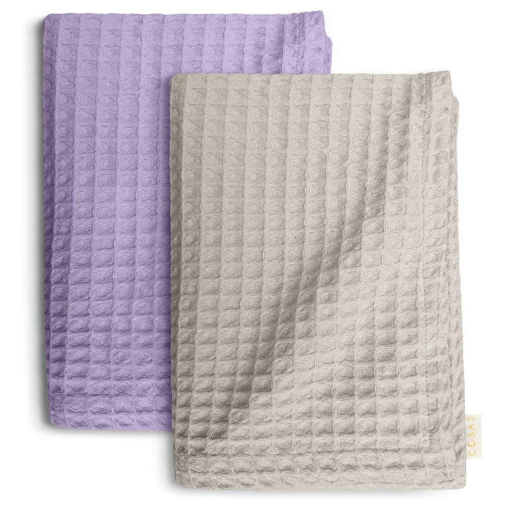 Вафельні рушники Glamour Greek Waffle 2шт 55х90см/75х130см (SetTw_GreekWaffle_25Lavander55x90_35Bronze75x130)