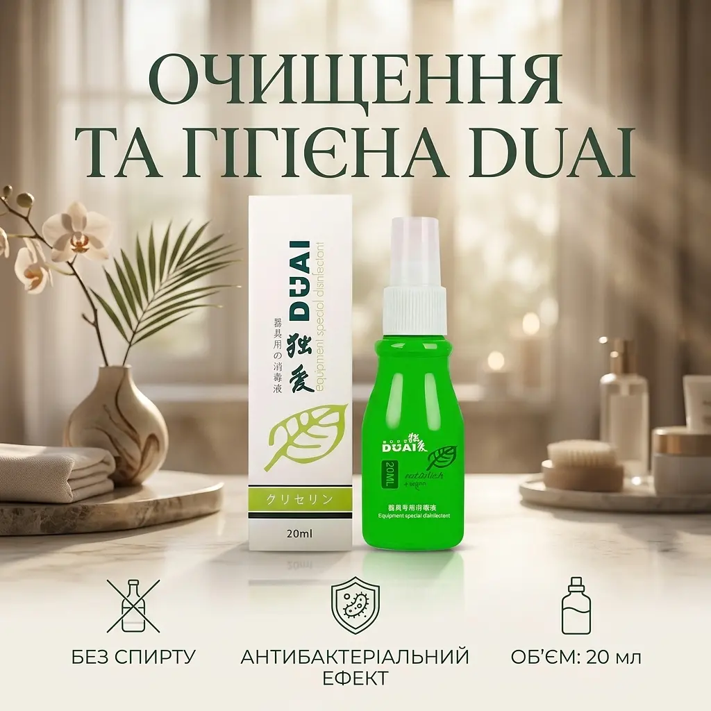Антибактеріальний спрей для очищення секс-іграшок DUAI 20 мл Без спирту - фото 3