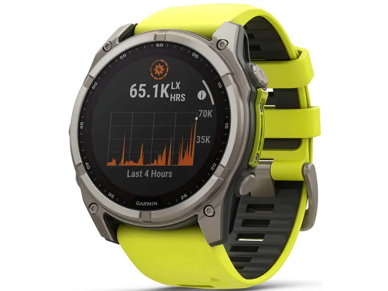 Спортивний годинник Garmin Fenix 8 51mm Solar Sapphire Titanium w. Amp Yellow/Graphite Silicone Band (010-02907-20/21) - фото 5