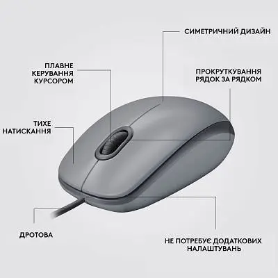 Комп'ютерна мишка Logitech M110 Silent USB Mid Gray (910-006760) - фото 7