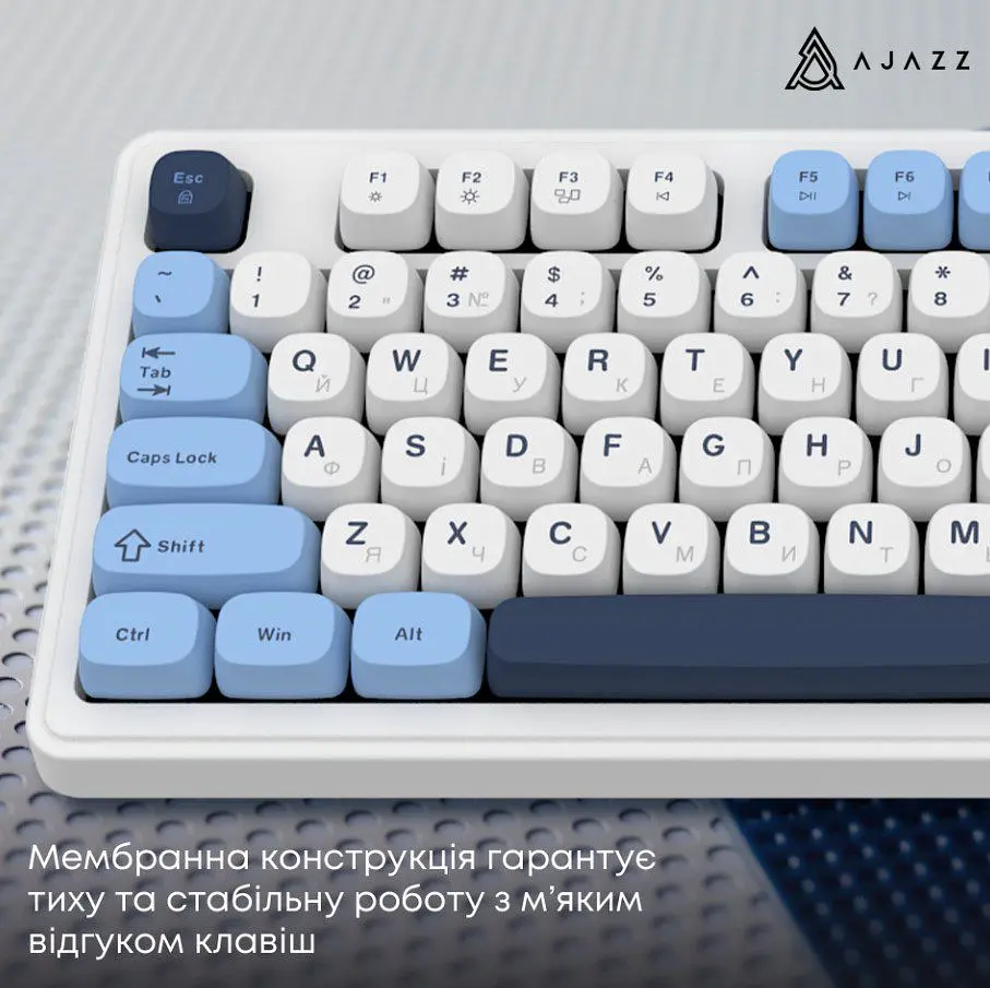 Клавіатура ігрова дротова Ajazz AF-GB-98 USB White-Blue - фото 11