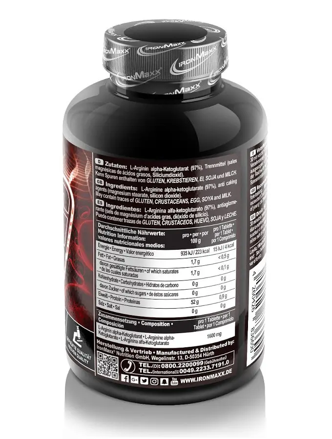 Аминокислота Ironmaxx AAKG Ultra Strong, 180 пігулок - фото 4