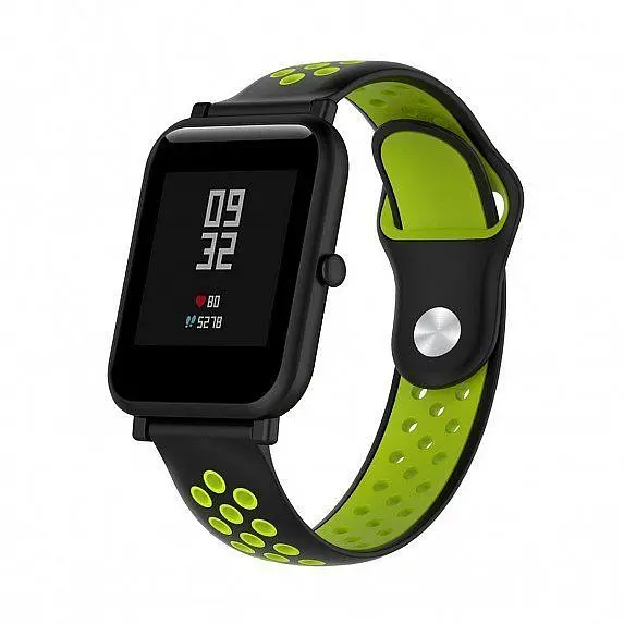 Універсальний ремінець для Amazfit Bip 20мм Black-Green (AMZBPSILNIKE-BSA) [36654] - фото 3