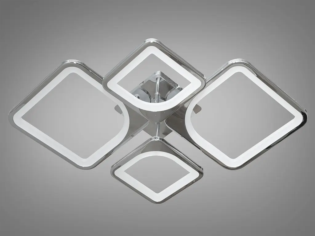 Люстра стельова LED Diasha 8060/2+2HR, 80W, 3960 лм, хром, сучасний стиль з пультом та димером - фото 4