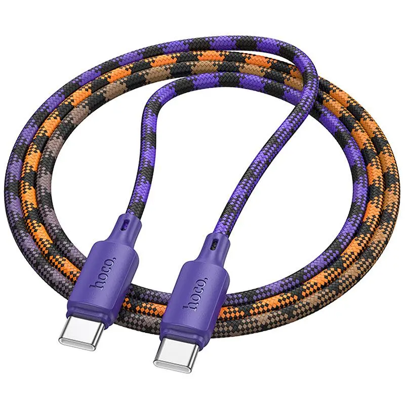 Дата кабель Hoco X116 Meridian Type-C to Type-C 60W (1m) Gradient Purple Mix - фото 3