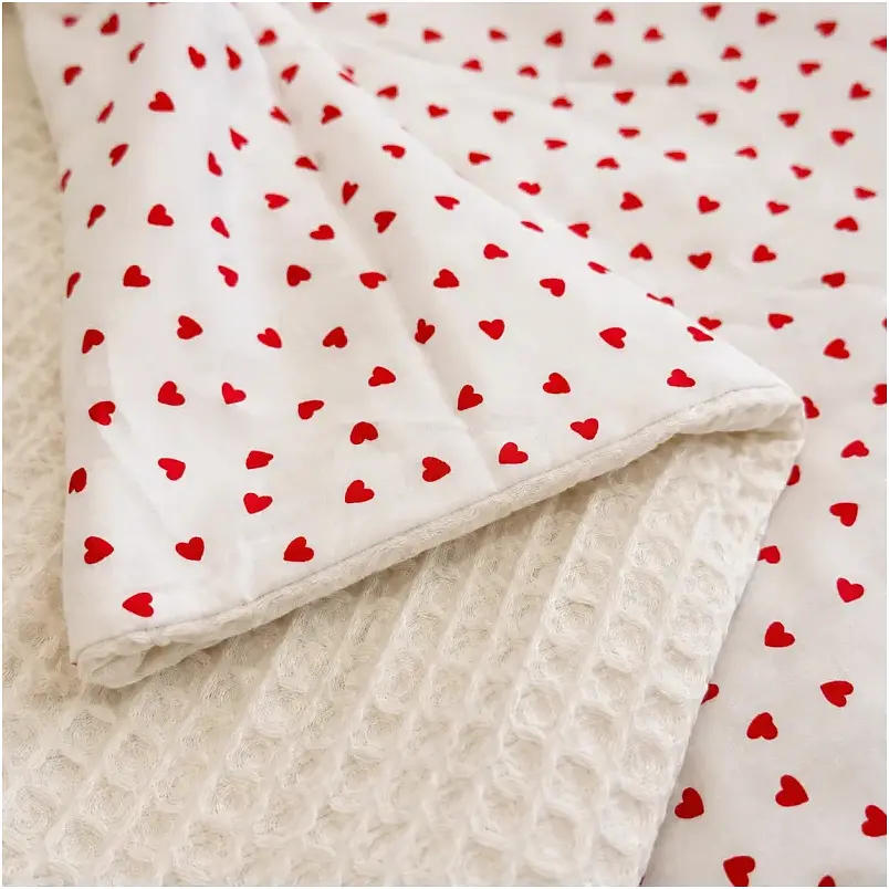 Плед дитячий MirSon Poplin Waffle Little hearts 150х220 см (2200013893547) - фото 2
