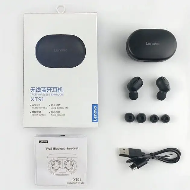 Наушники беспроводные Lenovo TWS XT91 Thinkplus Live Pods черные - фото 3