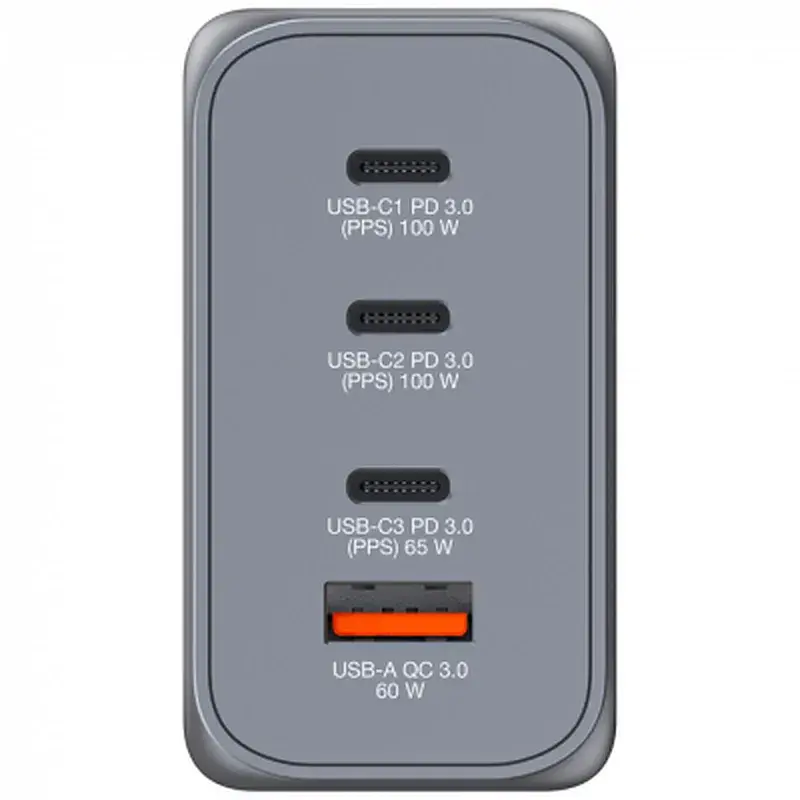 Зарядний пристрій Verbatim GaN 200 W 4 ports (2xUSB-C-100 W,USB-C-65 W /USB-A -3.0) (32204) - фото 5