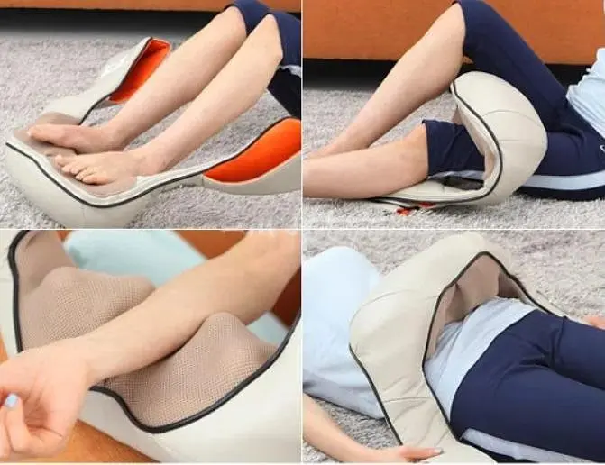 Роликовий масажер UKC Massager of Neck з підігрівом для спини та шиї на 8 роликів бежевий  - фото 8