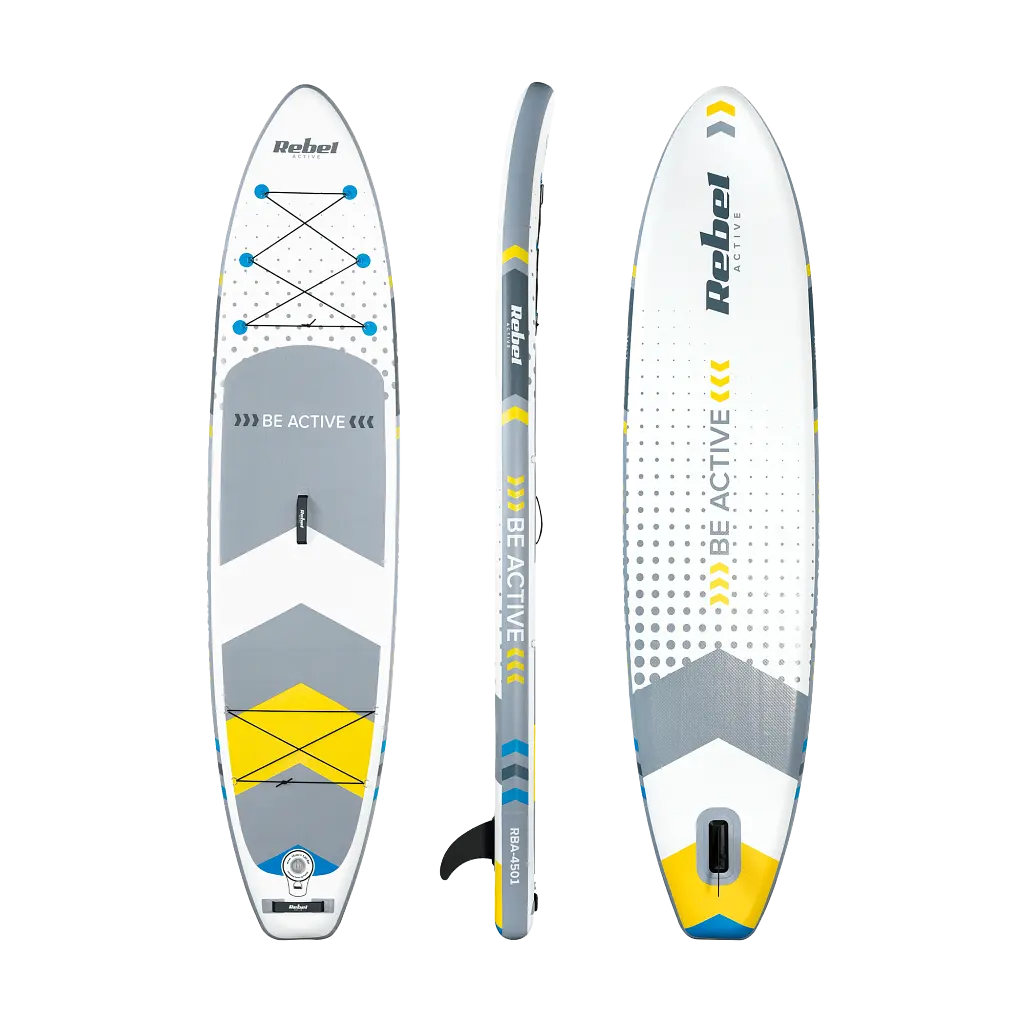 SUP доска Rebel Active 350 см с аксессуарами сапборд 150 кг 350 x 81 х 15 см White - фото 3