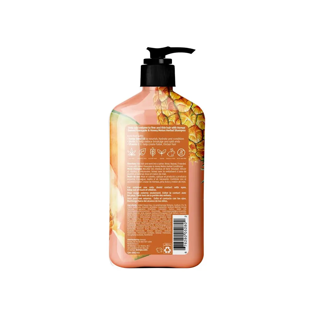 Шампунь "ананас-медова диня" для об'єму Hempz 500 ml - фото 2