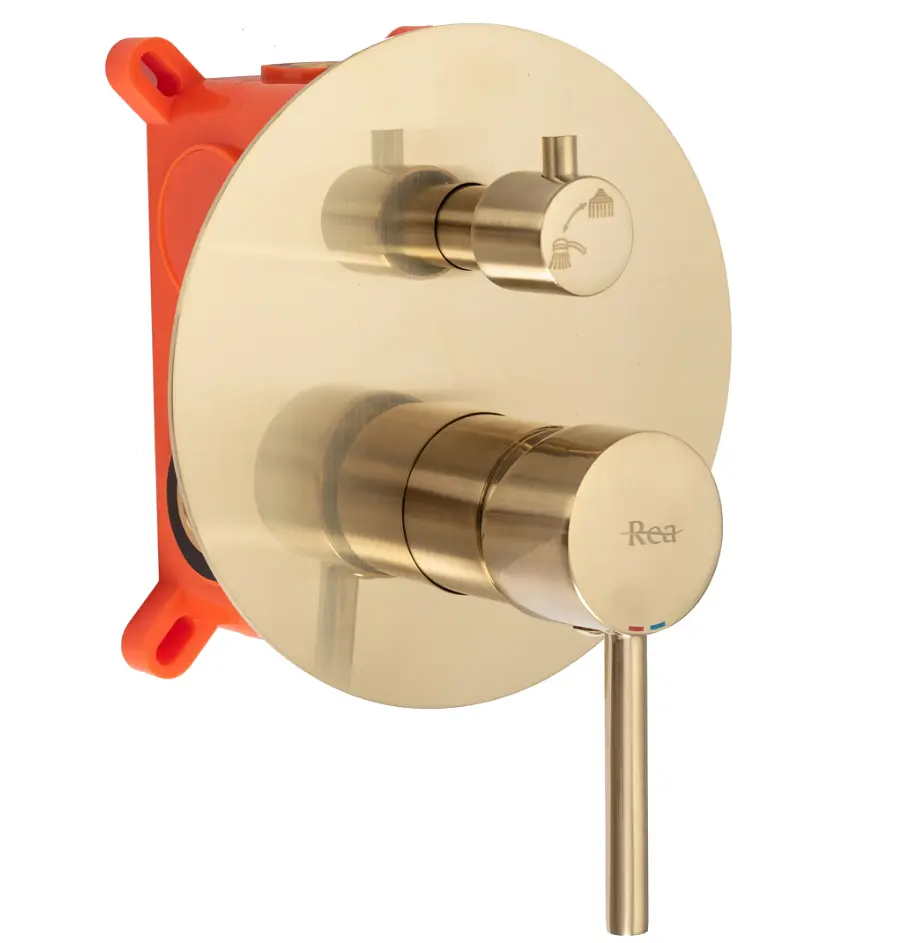 Душова система прихованого монтажу Rea Lungo + Box brushed gold REA-P4160, Золотий - фото 2