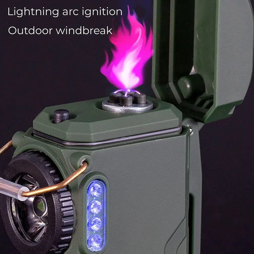 Ліхтар мультифункціональний D51-SMD зелений з Li-Ion акумулятором, індикацією заряду, запальничкою та ЗУ Type-C (46799-D51-SMD_226) - фото 4