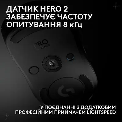 Комп'ютерна мишка Logitech G Pro 2 Lightspeed Wireless Black (910-007295) - фото 9