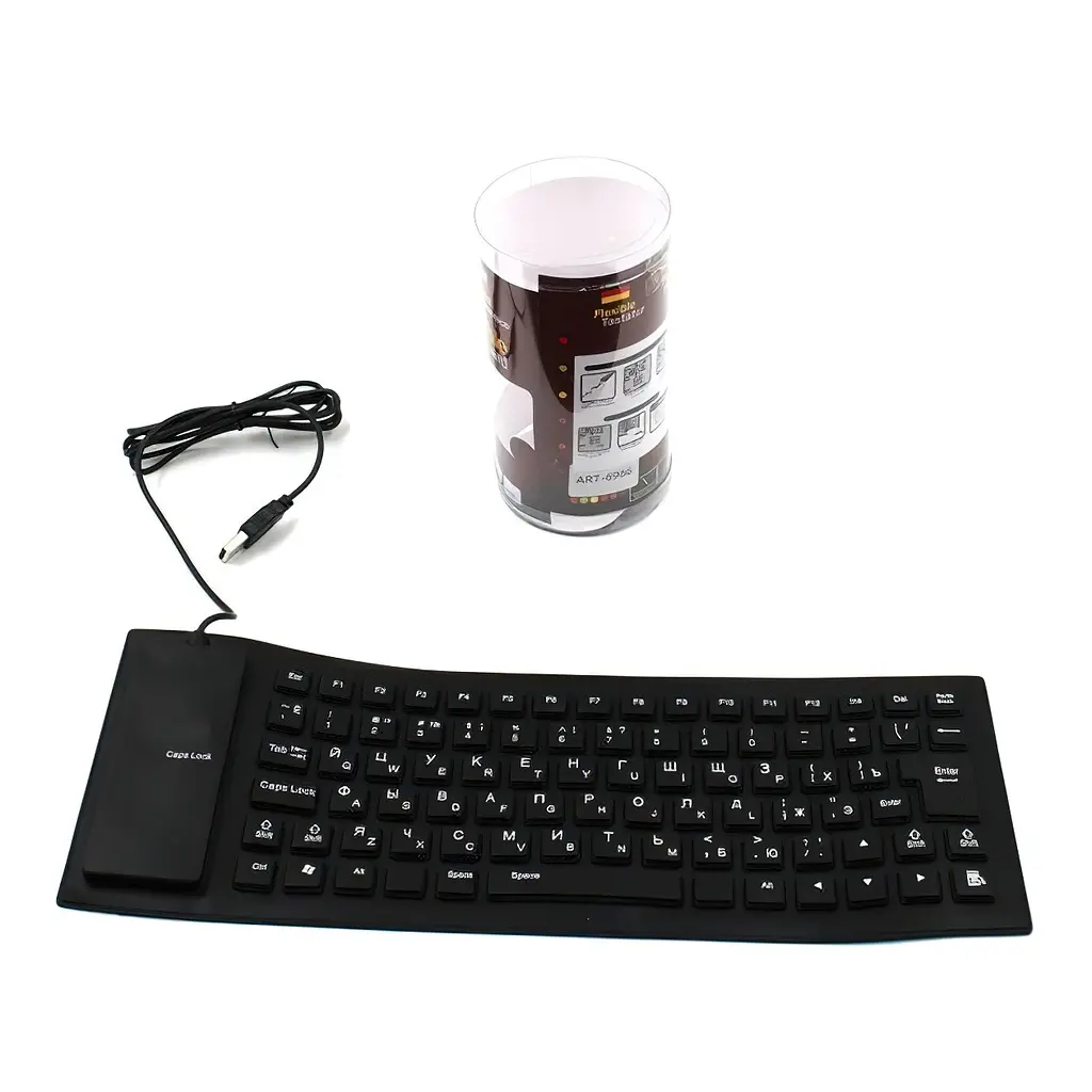 Безшумна комп'ютерна клавіатура Flexible Keyboard, гумова клавіатура для пк | клавіатура до компа (ST) - фото 5