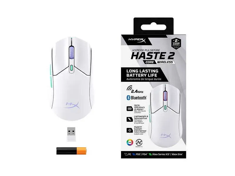 Миша HyperX Pulsefire Haste 2 Core Wireless White (8R2E7AA) - фото 10