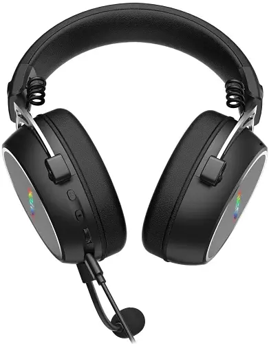 Навушники Hator Hypergang 3 USB, Black, мікрофон (ENC), динаміки 53 мм (Hi-Res), віртуальний об'ємний звук 7.1, RGB підсвічування логотипу, 32 Ом, 112 дБ, USB Type-C (1.3 м) / USB Type-A (1 м) (ESH50) - фото 3