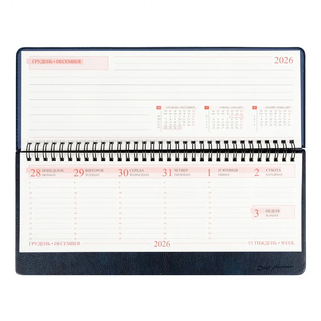 Планінг-щотижневик настільний Leo Planner 2027 Persona 30х14 см 128 сторінок синій (252743) - фото 9