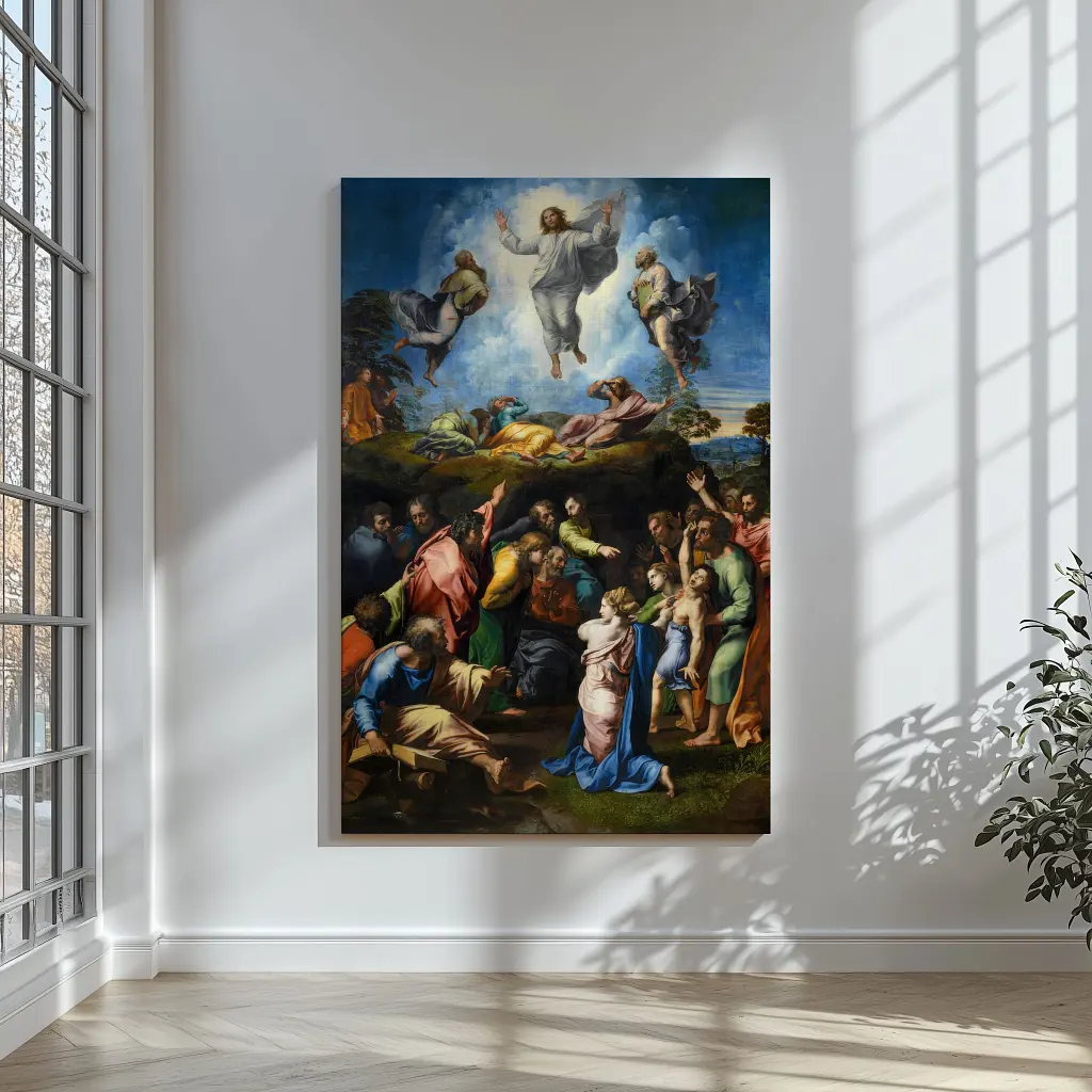 Інтер'єрна картина Преображення Господнє, Рафаель, Raphael Santi, The Transfiguration, релігійний декор, 60×40 см (id6954) - фото 2